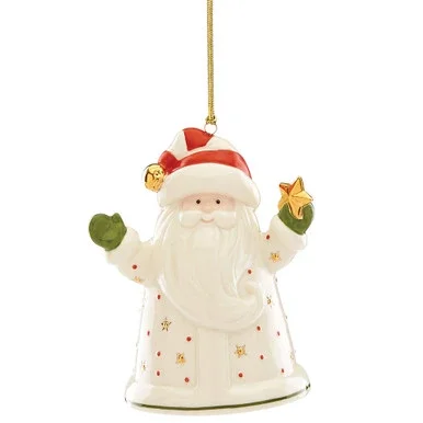 5.25″ White and Red Christmas Santa Recordable Ornament