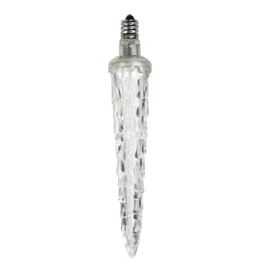 5″ Clear and White Dripping LED Icicle Christmas Light Bulb