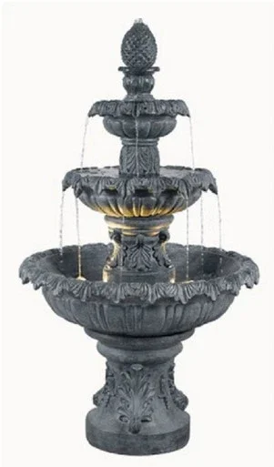 55″ Three Tier Outdoor Patio Garden Water Fountain – Olive Finish