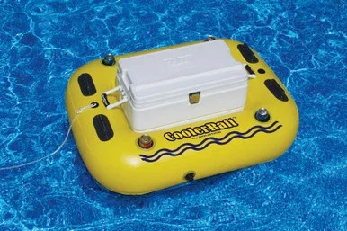 55-Inch Inflatable Yellow and Black Swimming Pool Cooler Raft Float