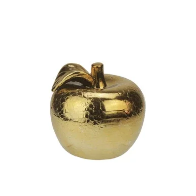 6″ Luxury Lodge Antique Gold Apple with Snakeskin Design Christmas Table Top Decoration