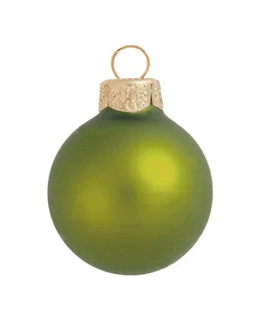 6ct Green Matte Finish Glass Christmas Ball Ornaments 4″ (100mm)