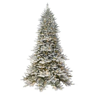 7.5′ Pre-lit Royal Majestic Douglas Fir Downswept Flocked Artificial Christmas Tree – Clear Lights
