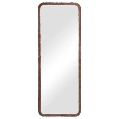 71” Brown and Clear Contemporary Rectangular Mirror