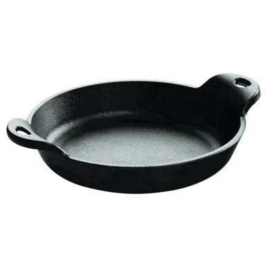 8″ Solid Black Lodge HMSRD 14 Ounce Round Cast Iron Mini Server