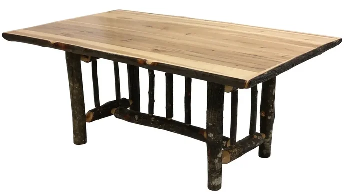 8 Ft. Rectangle Hickory Log Dining Table
