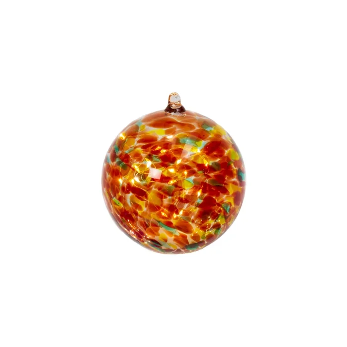 8 Inch Elegant Amber Illuminating Hand Blown Glass Sphere