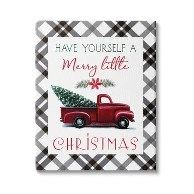 “Have Yourself a Merry Little Christmas” Stretched Canvas Wall Art, 16″ x 20″