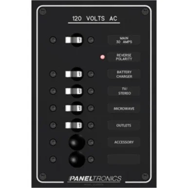 9″ Black and White AC 6 Position Breaker Panel