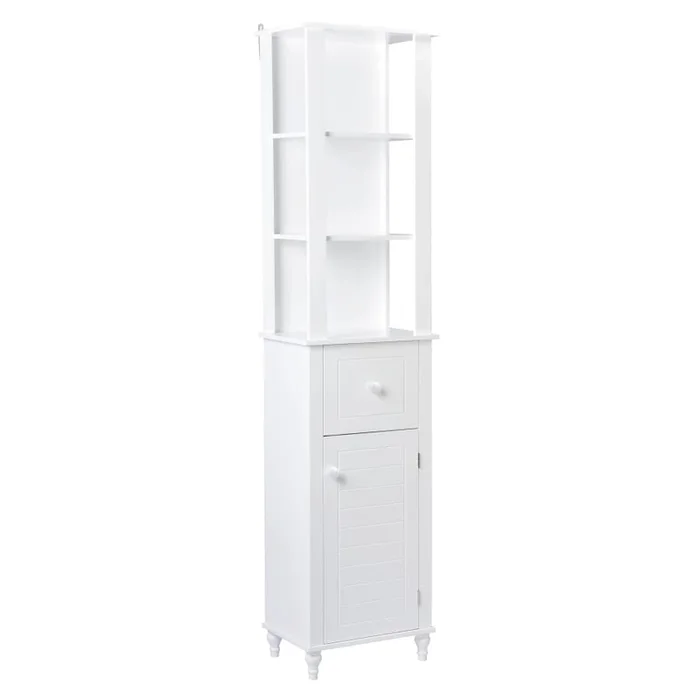 A and E Bath and Shower 72″ Wood Free Standing Bathroom Linen Tower