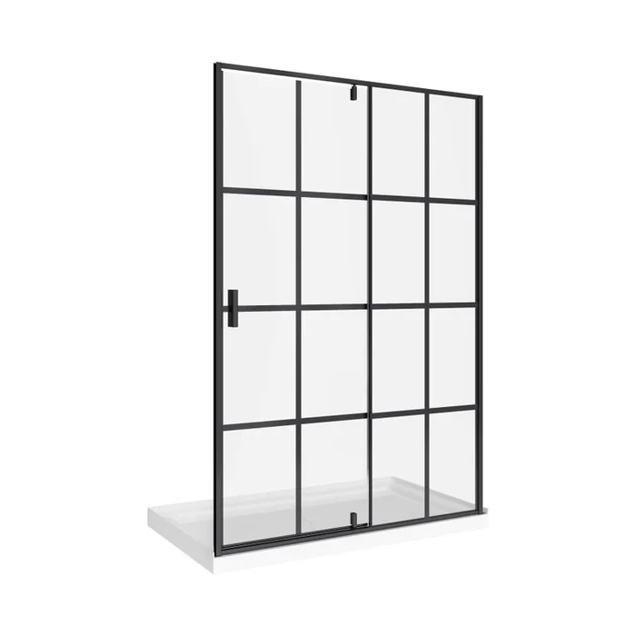 A and E Bath and Shower 75″ High x 60″ Wide Hinged Framed Shower Door with Clear Glass