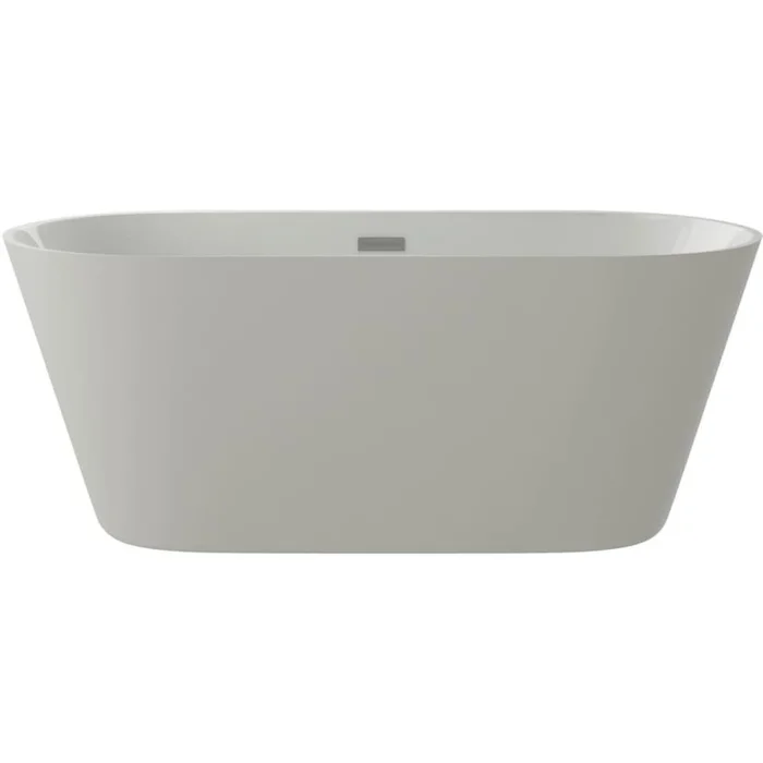 A and E Bath and Shower Aldine 59″ Free Standing Acrylic Soaking Tub with Center Drain, Drain Assembly, and Overflow
