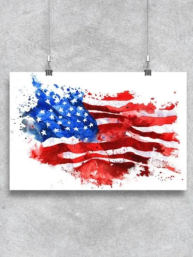 A Watercolor American Flag Poster -Image by Shutterstock