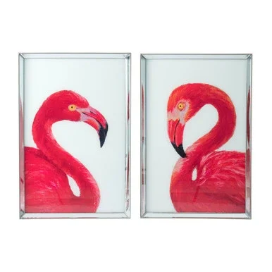 AB Home Modern Set Of Two Wall Art With Antique Silver Finish 44784