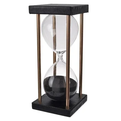 AB Home Stanley 15-Minute Hourglass In Black Sand 75981-BLBK
