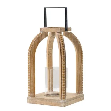 AB Home Traditional Four Post Arched Lantern In Natural And Black Finish 45867