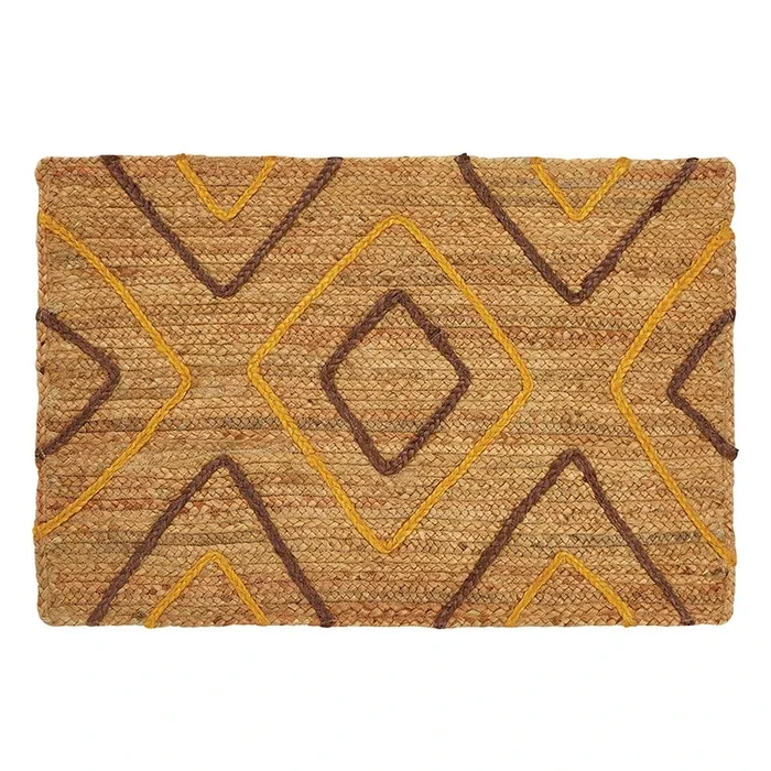 Abstract Embellished Jute Rug