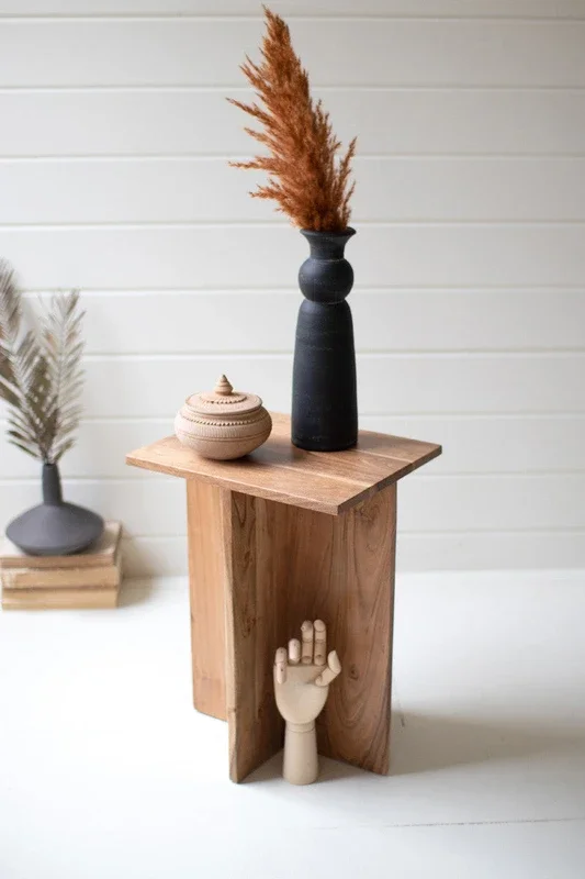 Acacia wood side table