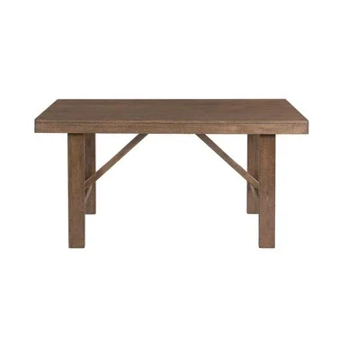 Accentrics Home Farmhouse Brown Dining Table With Trestle Base DS-C237-130