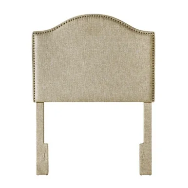 Accentrics Home Nailhead Trim Twin Upholstered Headboard In Brown DS-8632-230A