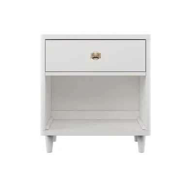 Accentrics Home One Drawer Bookshelf Nightstand With White Finish DS-D198-202