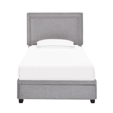 Accentrics Home Twin Nail Trim Storage Bed With Gray Finish DS-D402-284-3