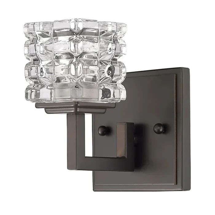Acclaim Lighting Coralie Single Light 5″ High Wall Sconce with Pressed Crystal Shade