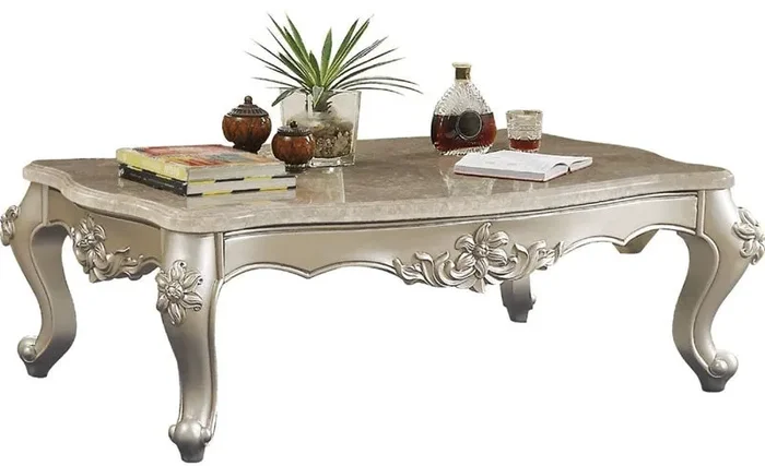 Acme Furniture – Bently Marble and Champagne Coffee Table – 81665