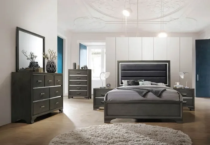 Acme Furniture – Denise Mink Fabric King Bed with Storage – 25667EK