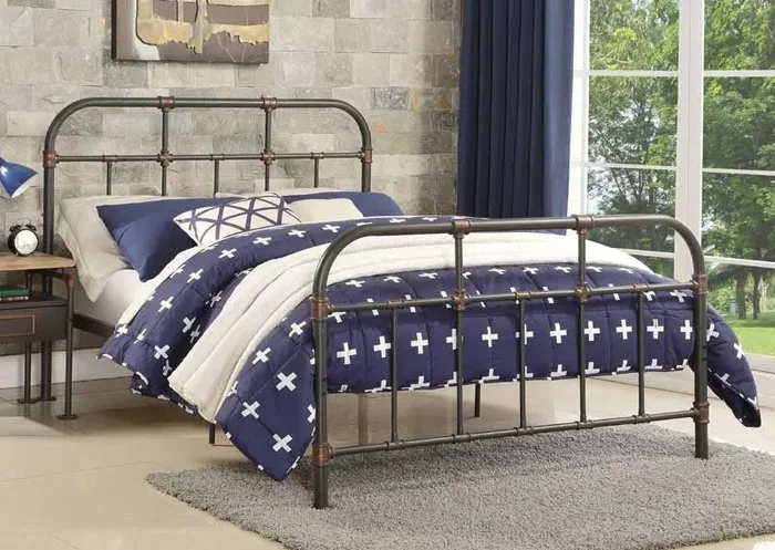 Acme Furniture – Kaitlyn PU & Champagne 4 Piece King Bedroom Set with Storage – 27227EK-4SET