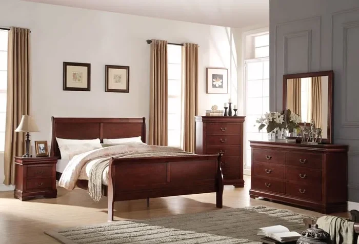 Acme Furniture – Louis Philippe Cherry 4 Piece Twin Bedroom Set – 23760T-4SET
