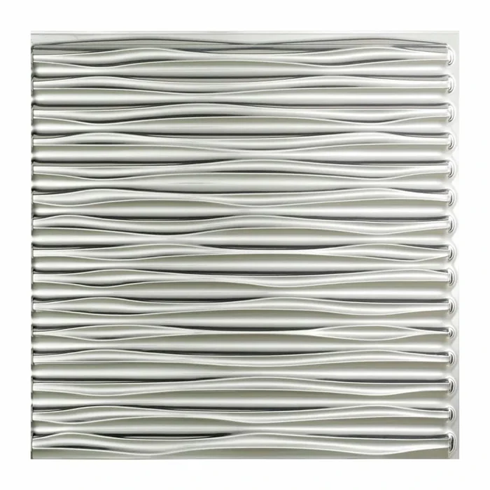 ACP Fasade – 24″ X 24″ Faux Tin Ceiling Tiles – (5 Pack) – 20 Sq Ft – Dunes Horiztonal Waves