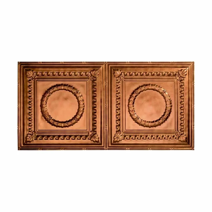 ACP Fasade – 48″ x 24″ Faux Tin Ceiling Tiles – (5 Pack) – 40 Sq Ft – Classic Victorian Rosette
