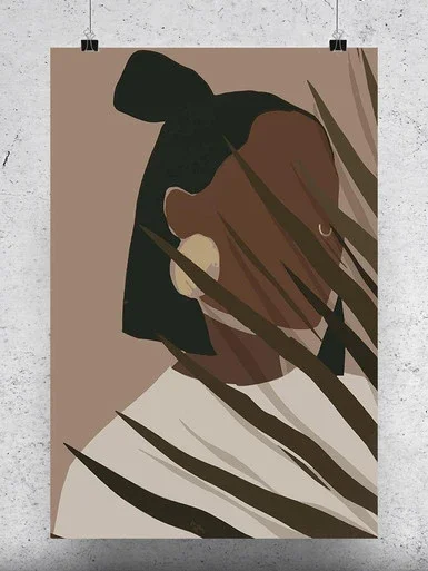 African Woman With Leaves Poster -Image by Shutterstock