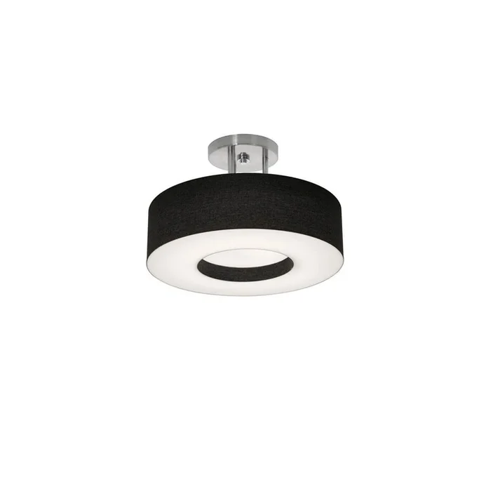 AFX Lighting Montclair 12” Med Base Semi-Flush – Sn W/ Bk