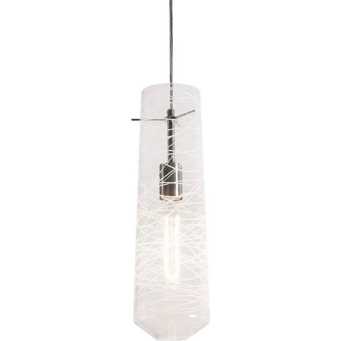 AFX Lighting Spun Pendant – Satin Nickel – Clear