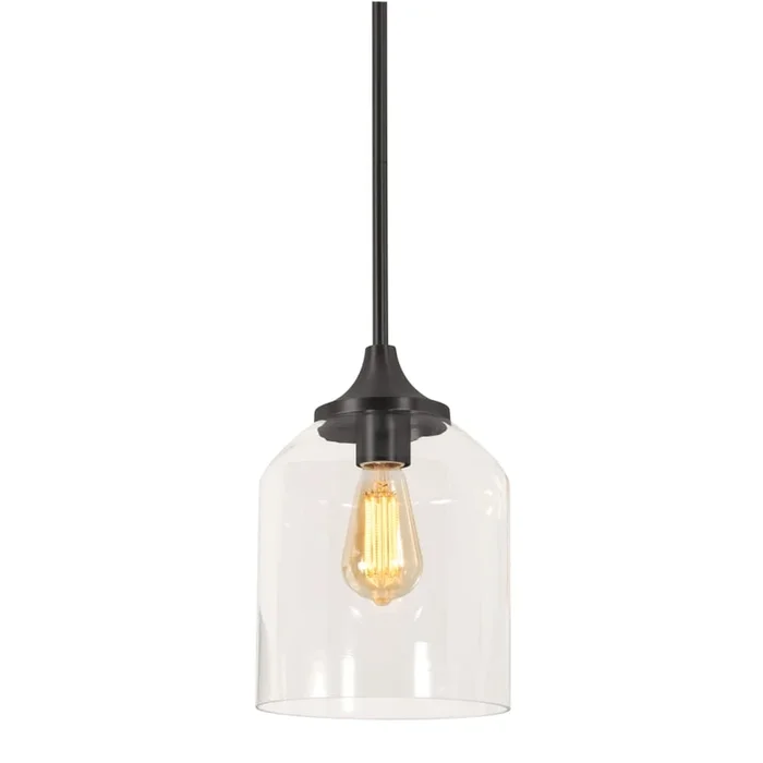 AFX William 8″ Wide Mini Pendant with Clear Glass Shade