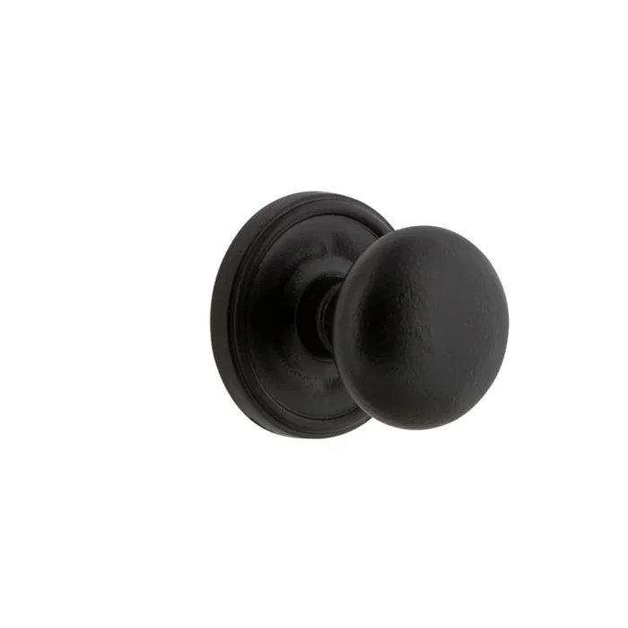 Ageless Iron Loch – Rustic Cast Iron Passage Door Knob Set with Keep Knob and 2-3/8″ Backset