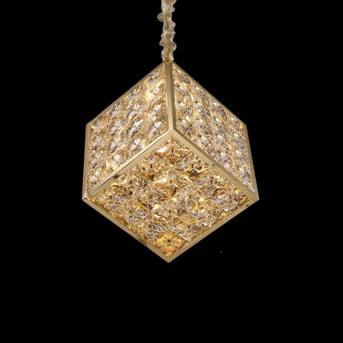 AICO Furniture – Cubes Chandelier, Small – LT-CH1004-GLD