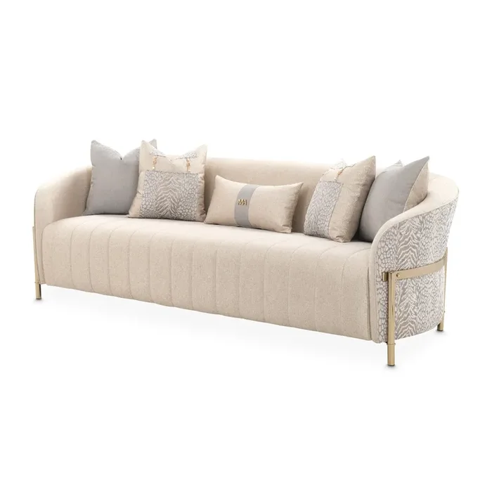 AICO Furniture – Lisbon Sofa in Opal Gold – LFR-LSBN815-OPL-806