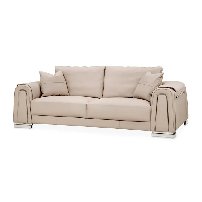 AICO Furniture – Mia Bella”Bergamo”Sofa”St. Steel – MB-BRGMO15-TPE-13