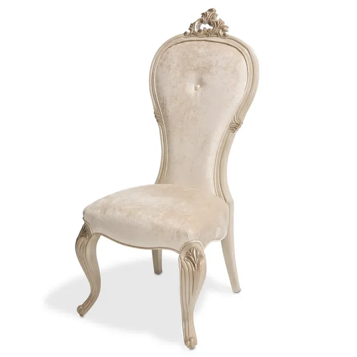 AICO Furniture – Platine de Royale Side Chair in Champagne (Set of 2) – NR09003-201