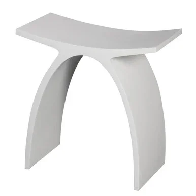 ALFI brand Arched White Matte Solid Surface Resin Bathroom/Shower Stool ABST77
