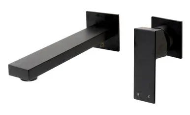 ALFI brand Black Matte Single Lever Wallmount Bathroom Faucet AB1468-BM