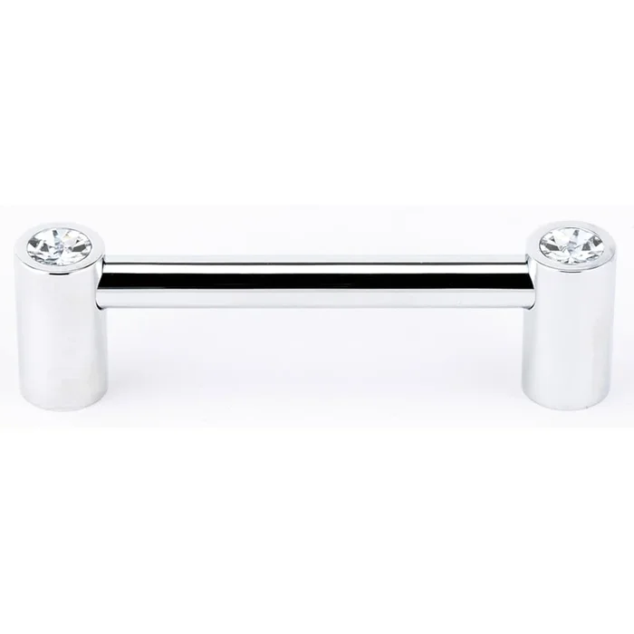 Alno Contemporary 3.5″ Center to Center Luxury Solid Brass Cabinet Handle Drawer Pull with Swarovski Crystals