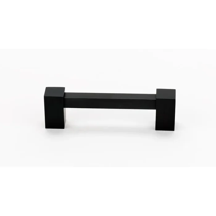Alno Contemporary II – 4″ Center to Center Solid Brass Square Cabinet Handle / Drawer Pull