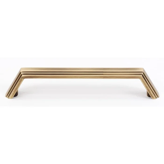 Alno Nicole 3-1/2″ Center to Center Modern Angled Ridged Solid Brass Cabinet Handle / Drawer Pull