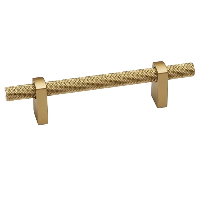 Alno Vita Bella 4″ Center to Center Modern Industrial Knurled Bar Cabinet Handle / Drawer Pull with Eye Posts – Made in Italy