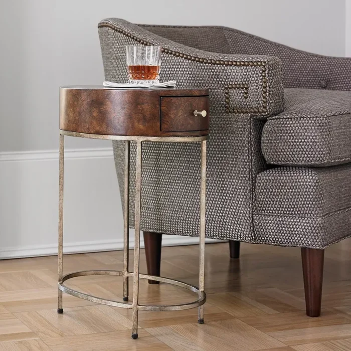 Ambella Home Collection – French Key Accent Table – Silver – 09126-900-011