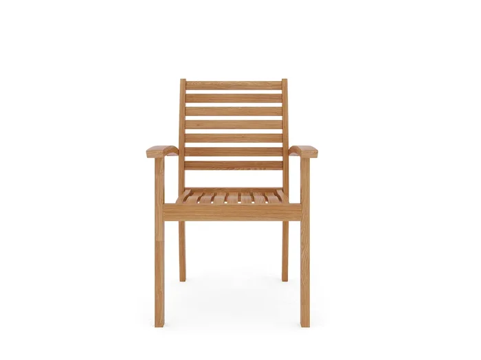 Ambre Teak Outdoor Dining Stacking Armchair (Set of 4)